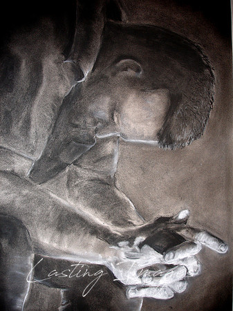 "Praying Hands" Charcoal on Canson Paper